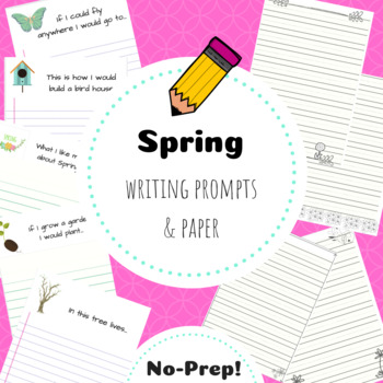 Spring Writing prompts & paper by Teach me Store | TPT