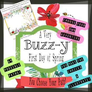 Preview of Spring You Choose! Buzz Bumble Bee Story Illustrate May June Draw Reading ELA