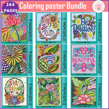 Preview of Spring Zentangl & Quotes Collaborative Posters | Classroom Springtime - Bundle
