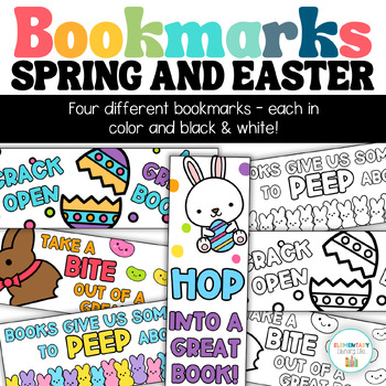 Preview of Spring and Easter Bookmarks for the Library or Classroom
