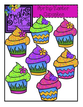 Preview of Spring and Easter Cupcakes {Creative Clips Digital Clipart}