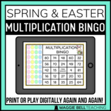Spring and Easter Digital Multiplication Bingo Virtual Class Game