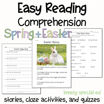 Preview of Spring and Easter - Easy Reading Comprehension for Special Education