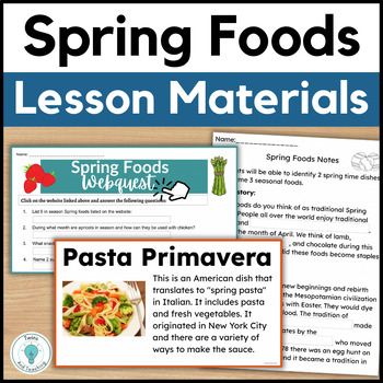 Preview of Spring and Easter Foods Lesson Culinary Arts Lesson Plans