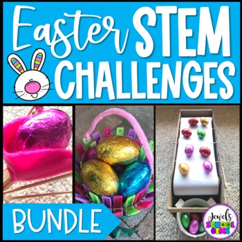 Preview of Spring and Easter STEM Activities | April Challenges BUNDLE | Simple Machines