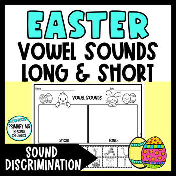 Preview of Spring and Easter Long and Short Vowel Sounds | NO PREP Worksheets | RF.1.2a