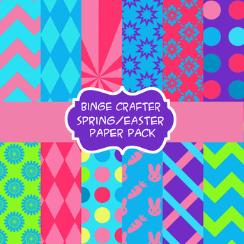 Preview of Spring and Easter digital paper pack/backgrounds