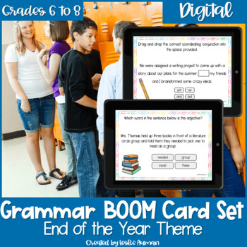 Preview of Spring and End of the Year Grammar BOOM Cards