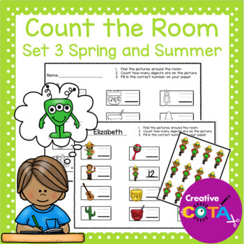 Preview of Occupational Therapy Spring & Summer Count the Room Kindergarten Math Centers