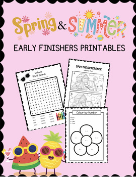 Preview of Spring and Summer Early Finishers Printables - NO PREP