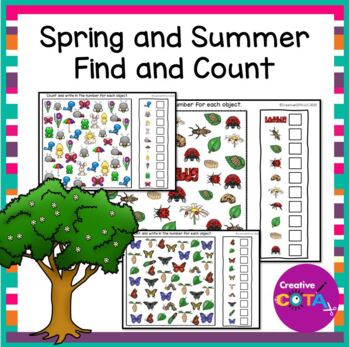 Preview of Occupational Therapy Spring & Summer Visual Perceptual Activities Find & Count