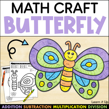 Preview of Spring and Summer Math Craft | Addition, Subtraction, Multiplication Butterfly