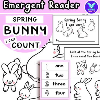 Preview of Spring bunny I can count Emergent Reader Kindergarten and First Grade Mini Book