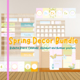 Spring classroom decor bundle, retro groovy inspired theme