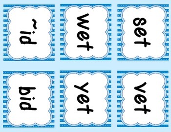 Spring colored rhyming, cvc and nonsense word cards by Dots Designs