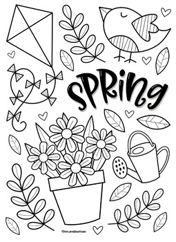 Spring coloring page by Mrs Arnolds Art Room | TPT