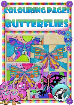 Preview of Spring - coloring pages : Design colorful butterflies