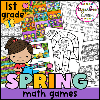 Preview of Spring math games 1st grade common core worksheets
