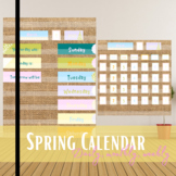 Spring daily monthly weekly calendar for circle time