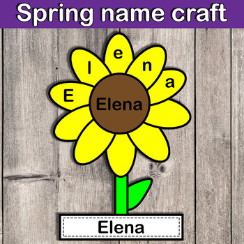 Preview of Spring flower name craft | Spring Activity | Sunflower | Mothers Day Craft