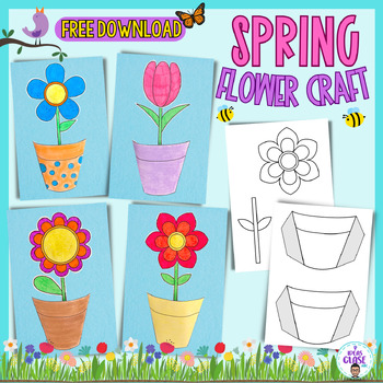 Preview of Spring flowers craft- Mother's Day craft card