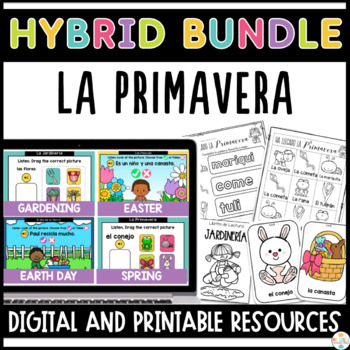 Preview of Spring in Spanish Activity Packs and Boom Cards - La Primavera
