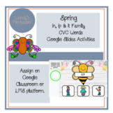 Spring in, ip & it Family CVC Words Google Slides Digital 