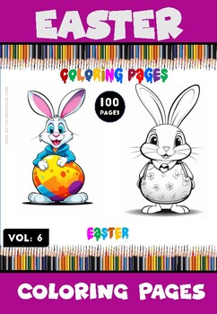 Preview of Spring into Creativity with Cute Easter Bunny Coloring Book Vol 6