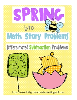 Preview of Spring into Math Subtraction Word Problems
