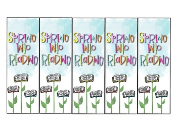 Preview of Spring into Reading Book Mark - Easter/Spring Printable