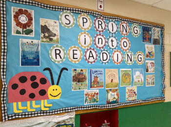 Spring into Reading Bulletin Board by Sky Unlimited | TpT