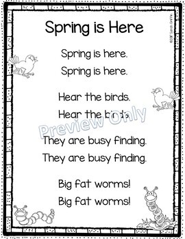 Spring is Here - Printable Poem for Kids by Sarah Griffin | TpT