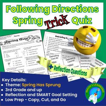 Preview of Spring is Here Quiz - A Reading Directions Prank and SMART Goal Setting