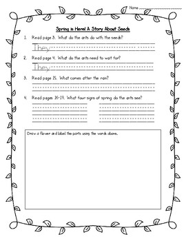 Spring is Here! Text Dependent Questions and Close Reading Worksheet