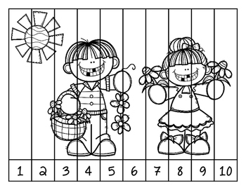 Spring is in the air! 1-10 Puzzle by Shapin' Little Minds | TPT