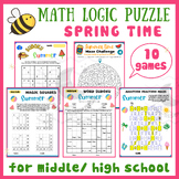 Spring break logic Mental math game centers fraction maze 