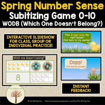 Preview of Spring Easter Number Sense | Subitize to 10 | Which One Doesn't Belong