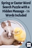 Spring or Easter Word Search Puzzle with a Hidden Message 