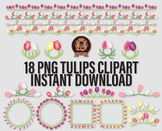 Png Tulip Borders and Frames Clipart, Easter Crafts, Flora