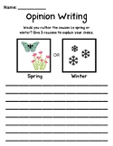 Spring or Winter Opinion Writing