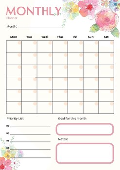 Preview of Spring planner