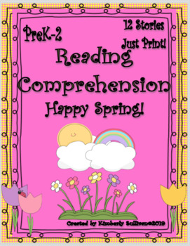 Preview of Spring reading comprehension Google Slides Independent Workbook Grade 1