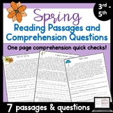 Spring reading passages and comprehension questions