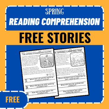 Preview of Spring stories Reading Comprehension Passages with Questions First Grade -2nd