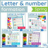 Spring themed letter formation and number formation practice
