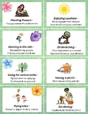 Spring time Activities Bilingual Cards English-Ukrainian E