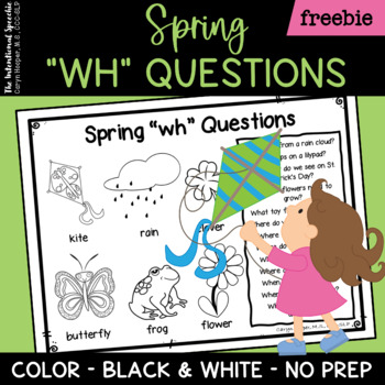 Preview of Spring "wh" Questions Freebie - No Prep