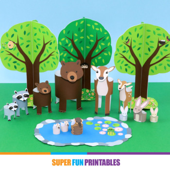 Preview of Spring woodland paper craft