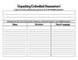 SpringBoard - Unpacking Embedded Assessment Sheet