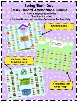 Preview of Spring/Earth Day SMART Board Attendance Activity *Bundle* (3 Activities)